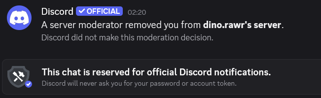 System Messages on Moderation